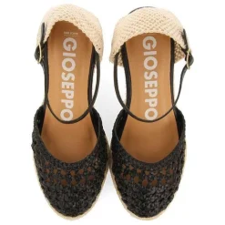 Gioseppo Sandalias Cuña<Alpargata Cuña Trenzada Piel Negra Para Mujer Serignan