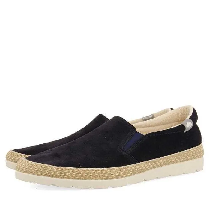 Gioseppo Alpargatas<Alpargata De Piel Azul Marino Con Elasticos Y Algodon Reciclado Para Hombre Proger