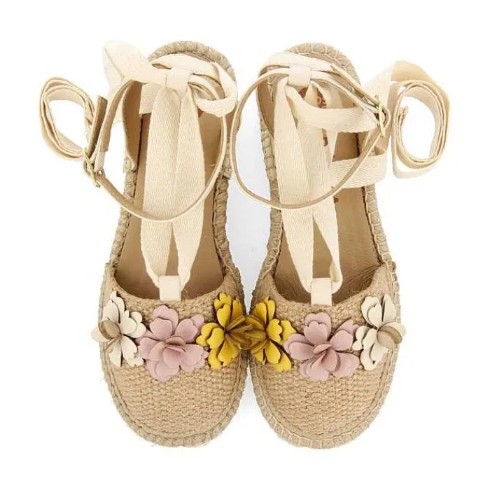 Gioseppo Niñas |Zapatos De Bailarina<Alpargata De Piel Nude Con Adornos Flores Para Nina Y Nino Prescott