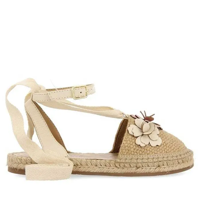 Gioseppo Niñas |Zapatos De Bailarina<Alpargata De Piel Nude Con Adornos Flores Para Nina Y Nino Prescott