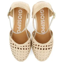 Gioseppo Sandalias Cuña<Alpargata De Piel Trenzada Con Cuña Alta De Yute Blanco Rojo Para Mujer Serignan