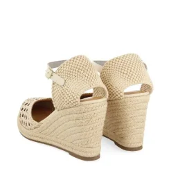 Gioseppo Sandalias Cuña<Alpargata De Piel Trenzada Con Cuña Alta De Yute Blanco Rojo Para Mujer Serignan