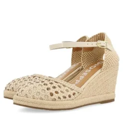 Gioseppo Sandalias Cuña<Alpargata De Piel Trenzada Con Cuña Alta De Yute Blanco Rojo Para Mujer Serignan