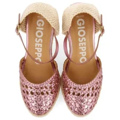 Gioseppo Sandalias Cuña<Alpargata De Piel Trenzada Con Cuña Alta De Yute Rosa Para Mujer Serignan