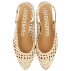 Gioseppo Bailarinas<Bailarina Piel Trenzada Blanco Rojo Para Mujer Piskove