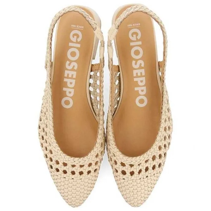 Gioseppo Bailarinas<Bailarina Piel Trenzada Blanco Rojo Para Mujer Piskove