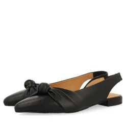 Gioseppo Bailarinas<Bailarina Sin Tacon De Piel Negra Con Detalle Nudo Para Mujer Iballe