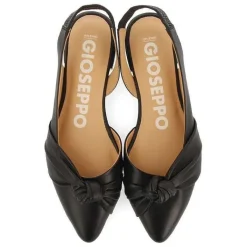 Gioseppo Bailarinas<Bailarina Sin Tacon De Piel Negra Con Detalle Nudo Para Mujer Iballe