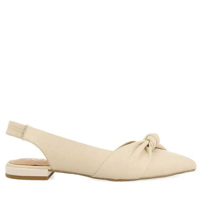 Gioseppo Bailarinas<Bailarina Sin Tacon De Piel Con Detalle Nudo Blanco Rojo Para Mujer Iballe