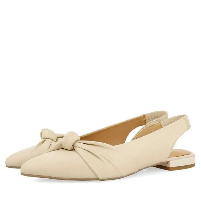 Gioseppo Bailarinas<Bailarina Sin Tacon De Piel Con Detalle Nudo Blanco Rojo Para Mujer Iballe