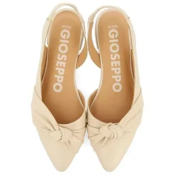 Gioseppo Bailarinas<Bailarina Sin Tacon De Piel Con Detalle Nudo Blanco Rojo Para Mujer Iballe