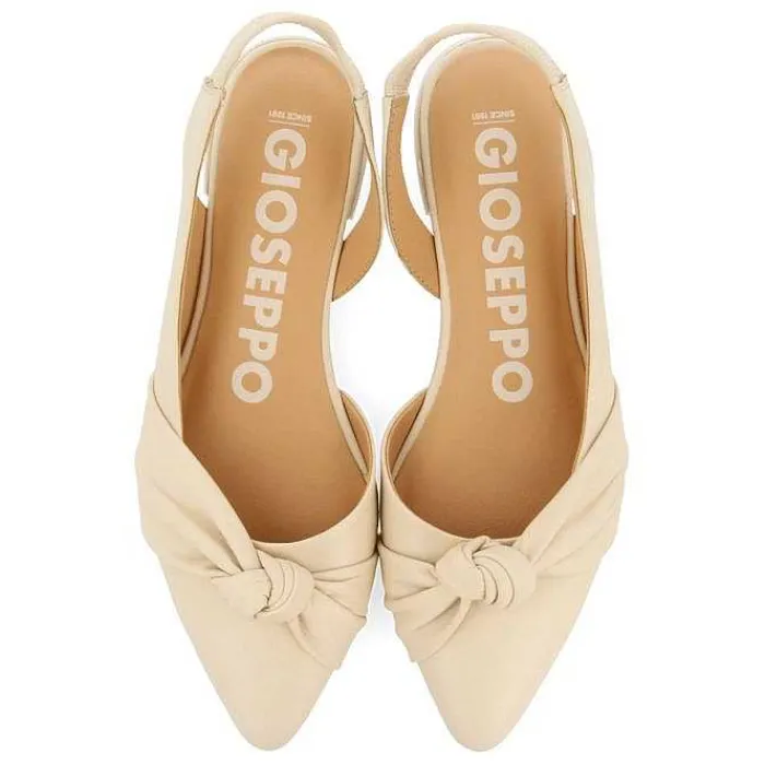 Gioseppo Bailarinas<Bailarina Sin Tacon De Piel Con Detalle Nudo Blanco Rojo Para Mujer Iballe