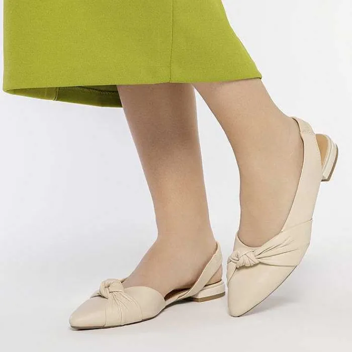 Gioseppo Bailarinas<Bailarina Sin Tacon De Piel Con Detalle Nudo Blanco Rojo Para Mujer Iballe