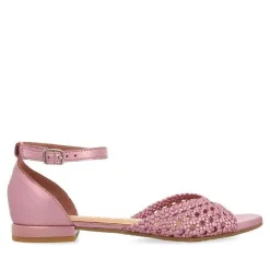 Gioseppo Bailarinas<Bailarinas Abiertas De Piel Con Detalle Trenzado Y Cierre De Correa En El Tobillo Rosa Para Mujer Maupin