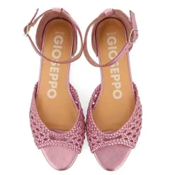 Gioseppo Bailarinas<Bailarinas Abiertas De Piel Con Detalle Trenzado Y Cierre De Correa En El Tobillo Rosa Para Mujer Maupin