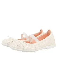 Gioseppo Niñas |Zapatos De Bailarina<Bailarinas Con Purpurina Y Tira Elastica Nina Y Nino Blanco Molalla