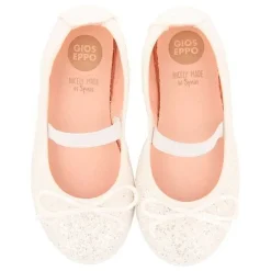 Gioseppo Niñas |Zapatos De Bailarina<Bailarinas Con Purpurina Y Tira Elastica Nina Y Nino Blanco Molalla