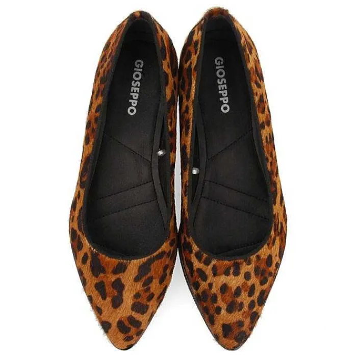 Gioseppo Bailarinas<Bailarinas De Mujer Ruka De Piel Con Estampado De Leopardo Y Suela Gruesa Track