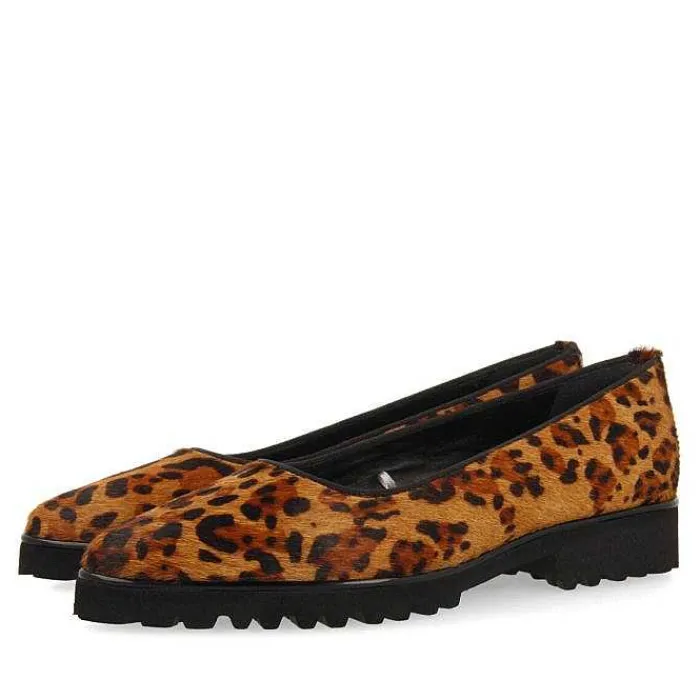 Gioseppo Bailarinas<Bailarinas De Mujer Ruka De Piel Con Estampado De Leopardo Y Suela Gruesa Track