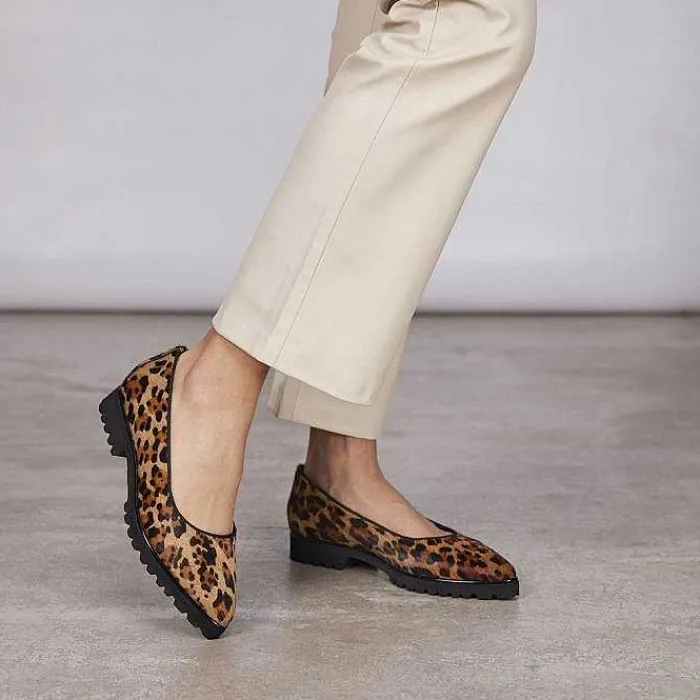 Gioseppo Bailarinas<Bailarinas De Mujer Ruka De Piel Con Estampado De Leopardo Y Suela Gruesa Track