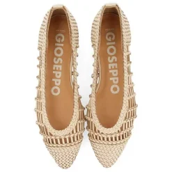 Gioseppo Bailarinas<Bailarinas De Mujer Sagada De Piel Trenzada Color Blanco Roto Con Lazo