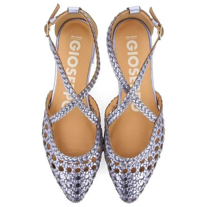 Gioseppo Bailarinas<Bailarinas De Piel Azul Con Detalle Trenzado Para Mujer Leskovic