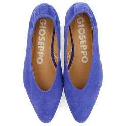 Gioseppo Bailarinas<Bailarinas De Piel Azul Con Punta En Punta Y Tacon Con Volantes Para Mujer Gageac