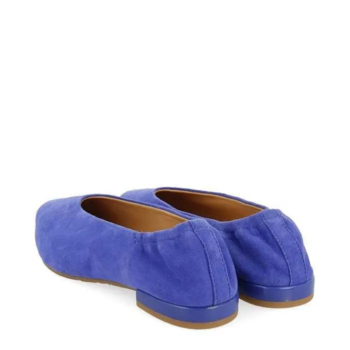 Gioseppo Bailarinas<Bailarinas De Piel Azul Con Punta En Punta Y Tacon Con Volantes Para Mujer Gageac