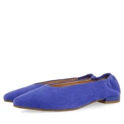 Gioseppo Bailarinas<Bailarinas De Piel Azul Con Punta En Punta Y Tacon Con Volantes Para Mujer Gageac