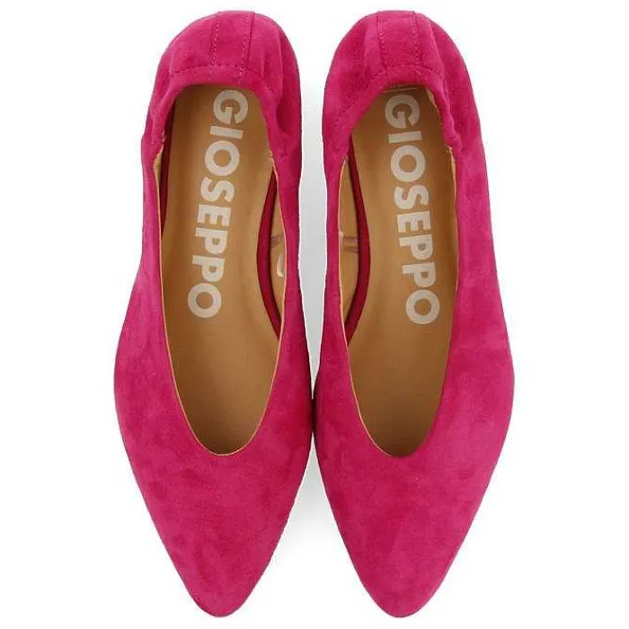 Gioseppo Bailarinas<Bailarinas De Piel Color Fucsia Con Punta En Punta Y Tacon Con Volantes Para Mujer Gageac