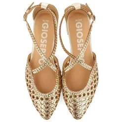 Gioseppo Fiesta<Bailarinas De Piel Color Platino Con Detalle Trenzado Para Mujer Leskovic