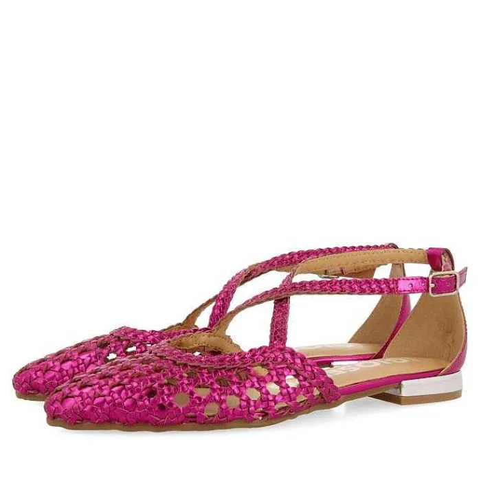 Gioseppo Bailarinas<Bailarinas De Piel Color Fucsia Con Detalles Trenzados Para Mujer Leskovic