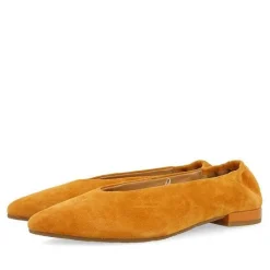 Gioseppo Bailarinas<Bailarinas De Piel Con Punta En Punta Y Tacon Con Volantes Naranja Para Mujer Gageac