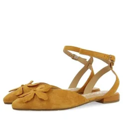 Gioseppo Bailarinas<Bailarinas De Piel Desaparecidas Con Detalle De Flores Naranja Para Mujer Howey