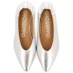 Gioseppo Fiesta<Bailarinas De Piel Plata Con Punta En Punta Y Tacon Con Volantes Para Mujer Guatay