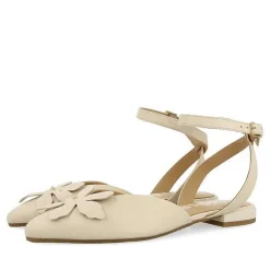 Gioseppo Bailarinas<Bailarinas De Piel Sin Espalda Y Detalle De Flores En Blanco Rojo Para Mujer Howey