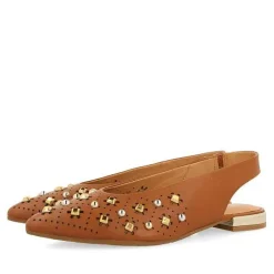 Gioseppo Bailarinas<Bailarinas De Piel Sin Forro En Color Cuero Con Detalle De Tachuelas Para Mujer Dakovo