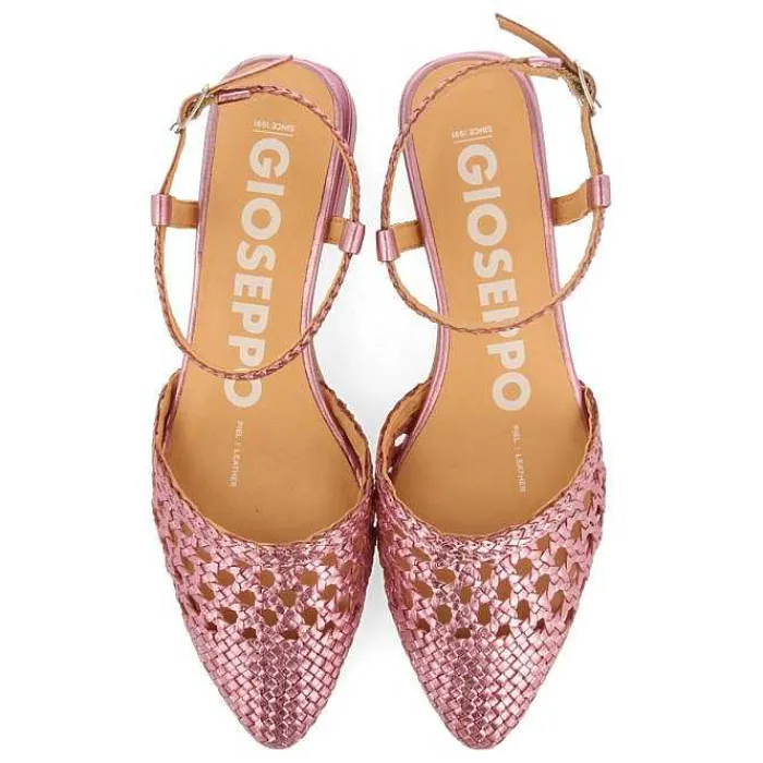 Gioseppo Bailarinas<Bailarinas De Piel Trenzada Para Mujer Rosa Mineo