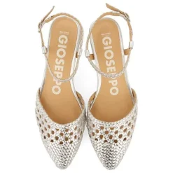 Gioseppo Bailarinas<Bailarinas De Piel Trenzada Plata Para Mujer Mineo