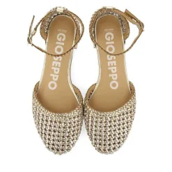 Gioseppo Bailarinas<Bailarinas De Piel Trenzada Dorada Con Cierre De Pulsera Para Mujer Konispol