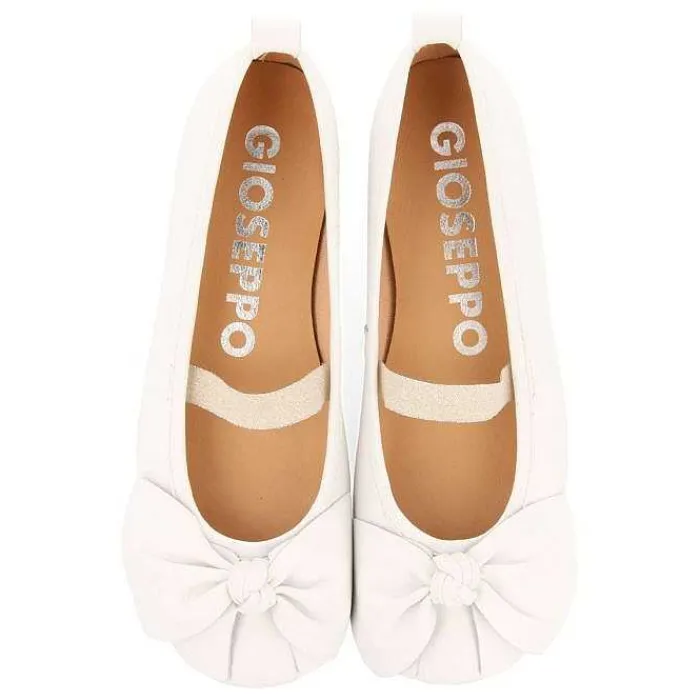 Gioseppo Niñas |Zapatos De Bailarina<Bailarinas Piel Blanco Lazo Para Nina Y Nino Tudy