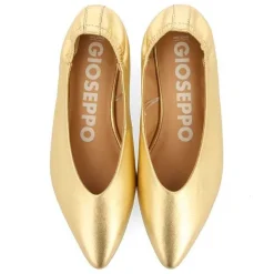 Gioseppo Fiesta<Bailarinas Piel Dorada Punta Fina Y Tacon Volantes Para Mujer Guatay