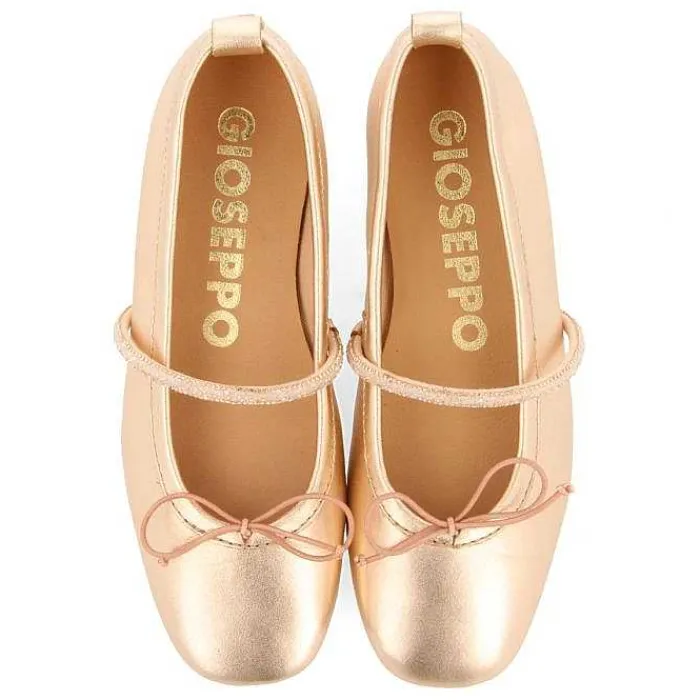 Gioseppo Niñas |Zapatos De Bailarina<Bailarinas Piel Rosa Dorada Con Adornos Para Nina Y Nino Derjan