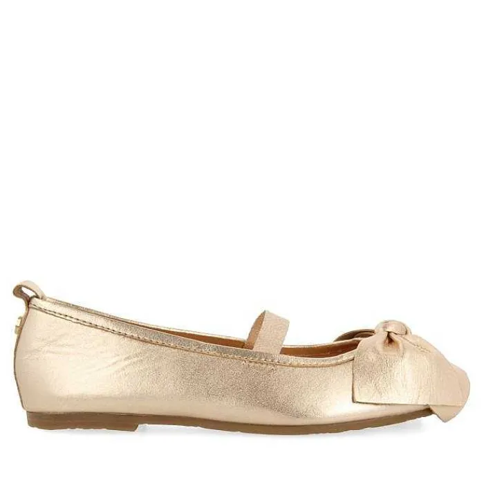 Gioseppo Niñas |Zapatos De Bailarina<Bailarinas Piel Rosa Dorada Con Lazo Para Nina Y Nino Tudy