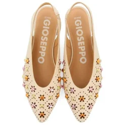 Gioseppo Bailarinas<Bailarinas Sin Forro De Piel Blanco Rojo Con Tachuelas Para Mujer Dakovo
