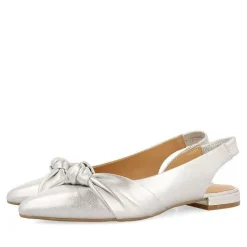 Gioseppo Bailarinas<Bailarinas Sin Piel Plata Con Detalle Nudo Para Mujer Iballe