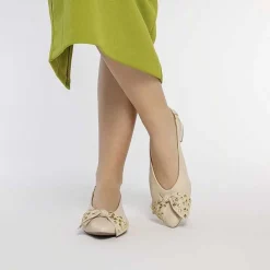 Gioseppo Bailarinas<Bailarinas Sin Tacon De Piel Con Detalle Lazo Blanco Rojo Para Mujer Kallmet