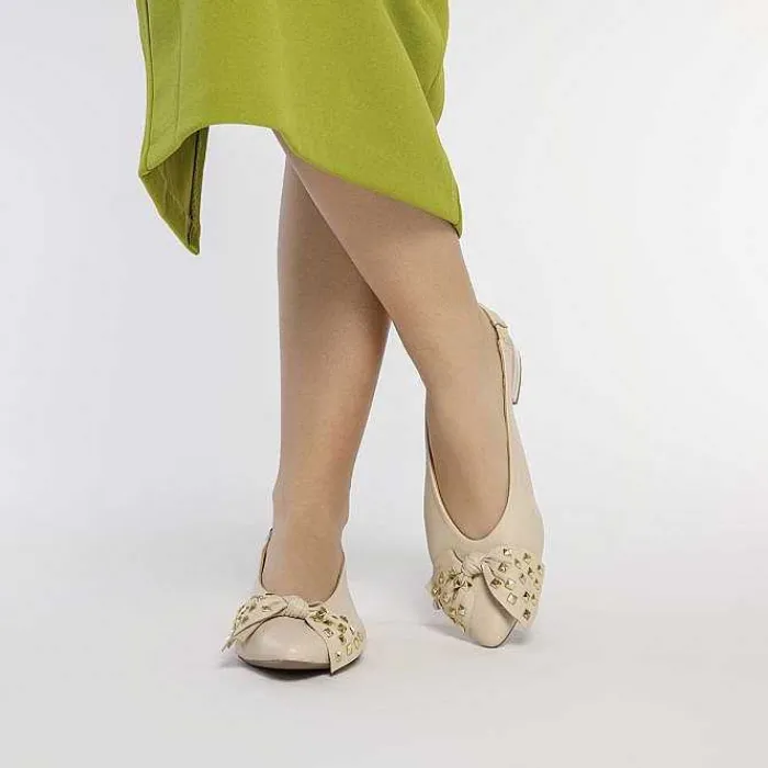 Gioseppo Bailarinas<Bailarinas Sin Tacon De Piel Con Detalle Lazo Blanco Rojo Para Mujer Kallmet