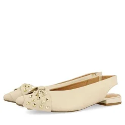 Gioseppo Bailarinas<Bailarinas Sin Tacon De Piel Con Detalle Lazo Blanco Rojo Para Mujer Kallmet