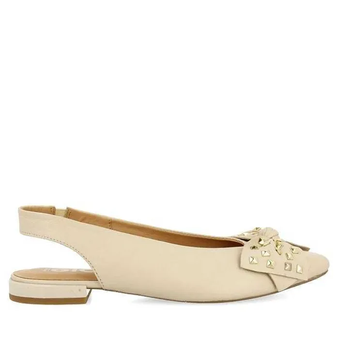 Gioseppo Bailarinas<Bailarinas Sin Tacon De Piel Con Detalle Lazo Blanco Rojo Para Mujer Kallmet
